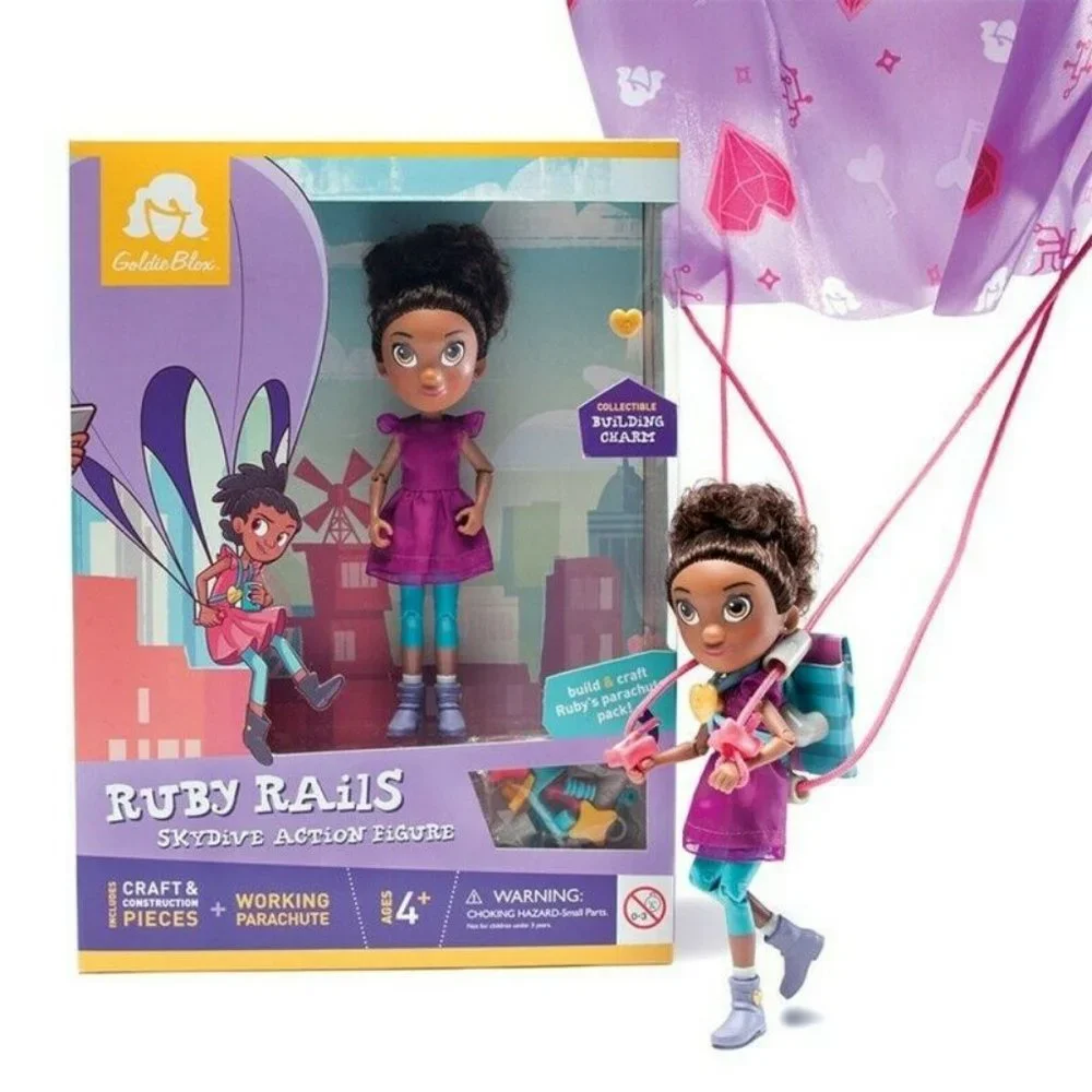 GoldieBlox Ruby Rails Skydive Parachute Toy